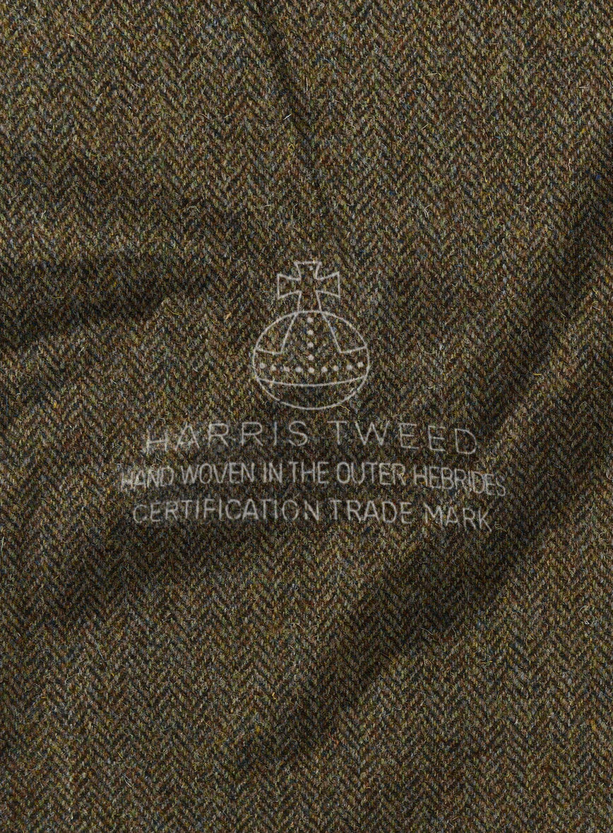 Harris Tweed Ridge Brown Herringbone Pants - StudioSuits