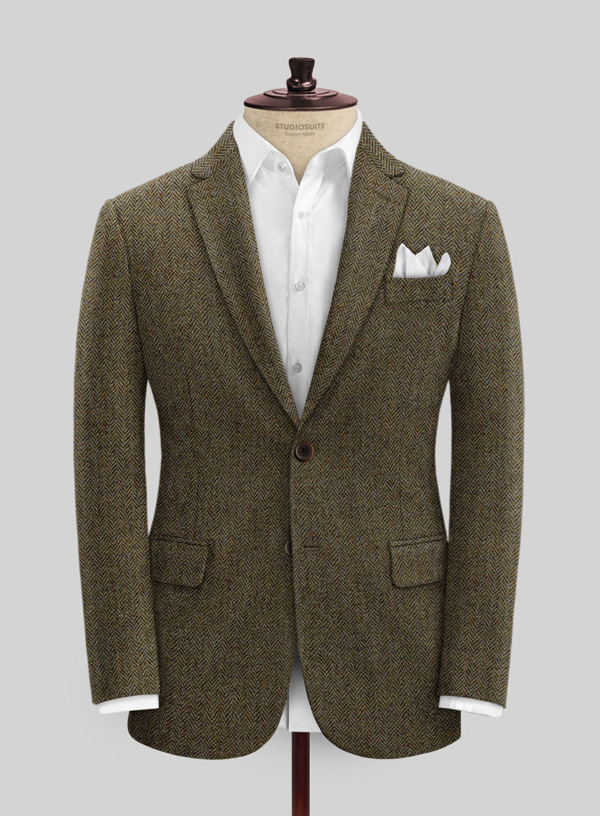Harris Tweed Ridge Brown Herringbone Suit - StudioSuits
