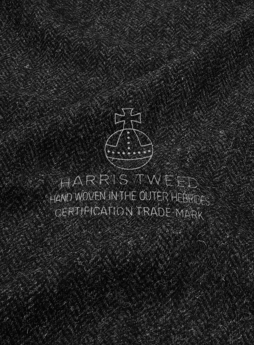 Harris Tweed Royal Charcoal Newsboy Cap - StudioSuits