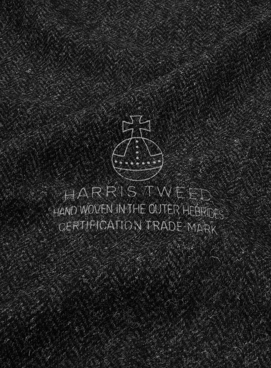 Harris Tweed Royal Charcoal Newsboy Cap - StudioSuits