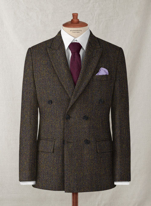 Harris Tweed Melange Brown Jacket - StudioSuits