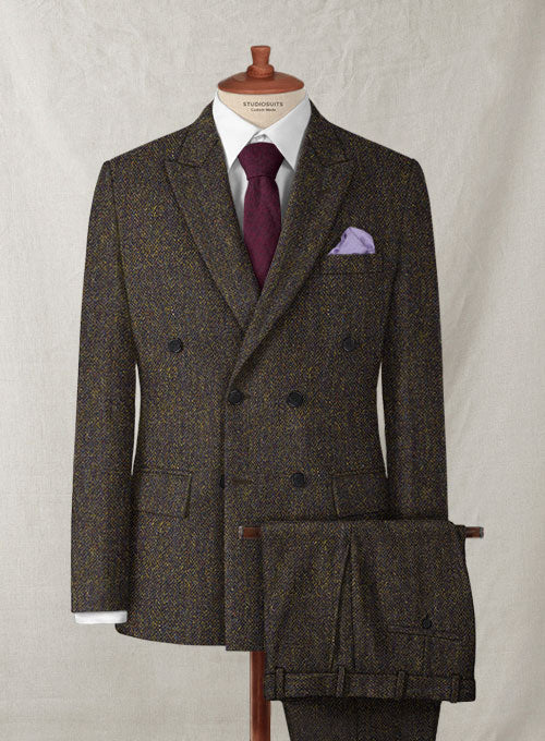 Harris Tweed Melange Brown Suit - StudioSuits