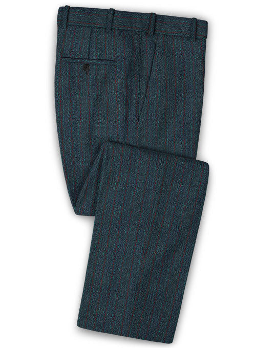 Harris Tweed Blue Stripe Pants - StudioSuits