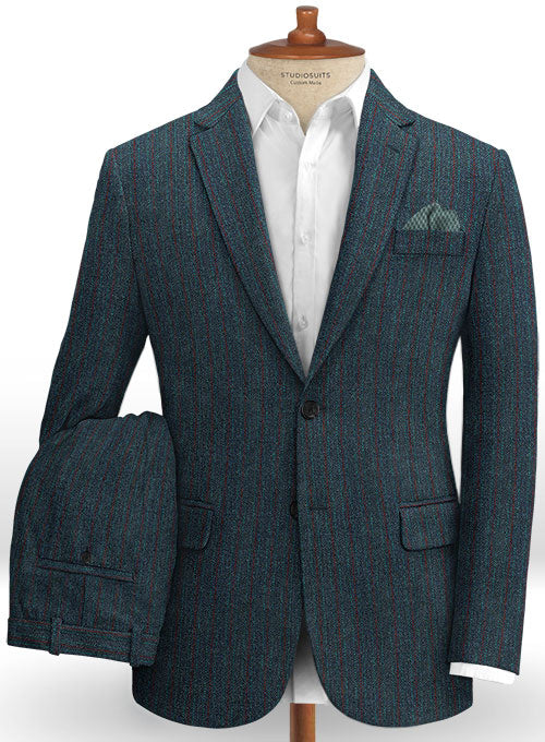 Harris Tweed Blue Stripe Suit - StudioSuits