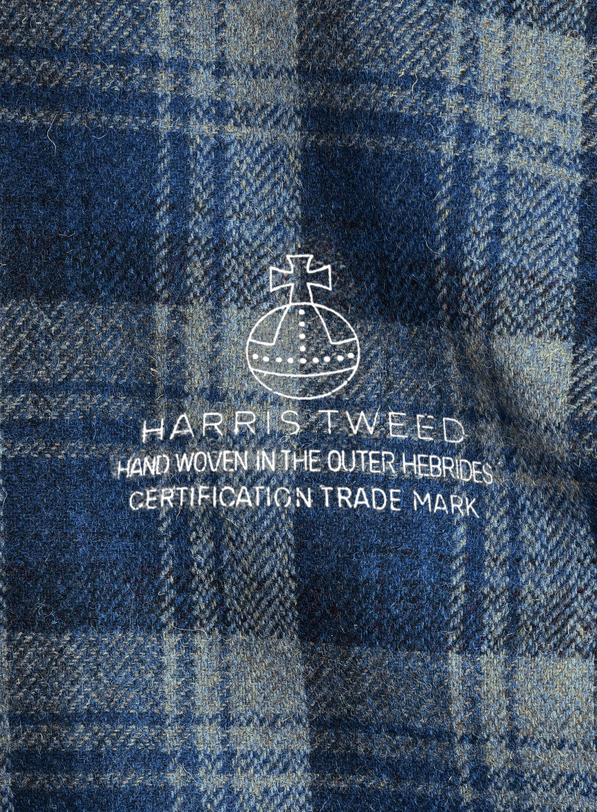 Harris Tweed Blue Tartan Jacket - StudioSuits