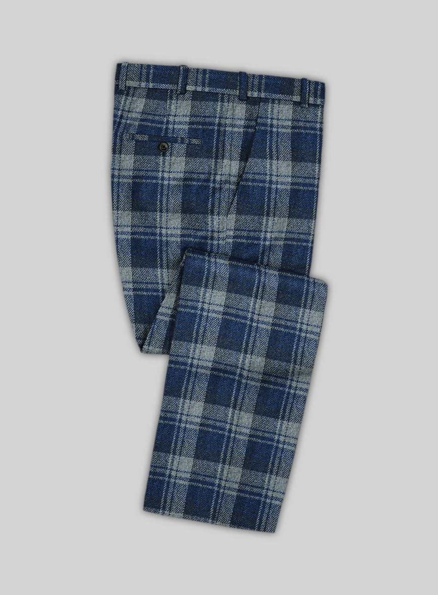 Harris Tweed Blue Tartan Suit - StudioSuits