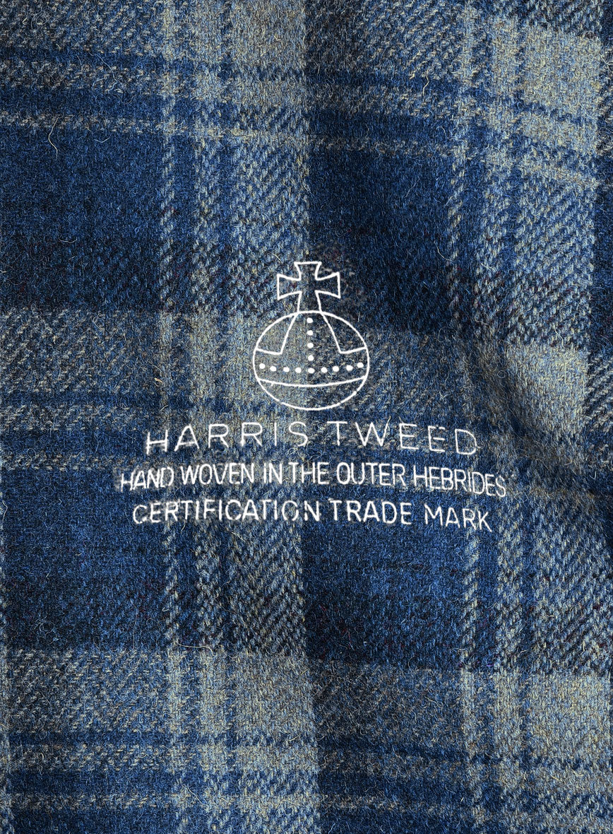 Harris Tweed Blue Tartan Suit - StudioSuits