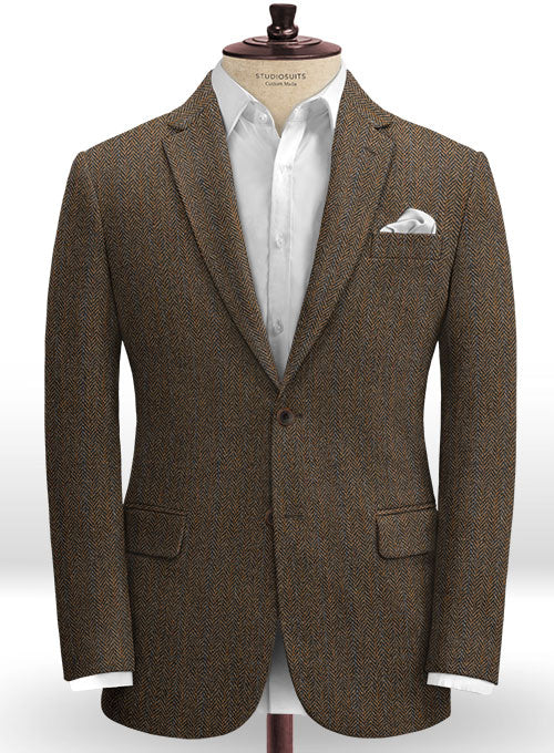 Harris Tweed Brown Stripe Jacket - StudioSuits