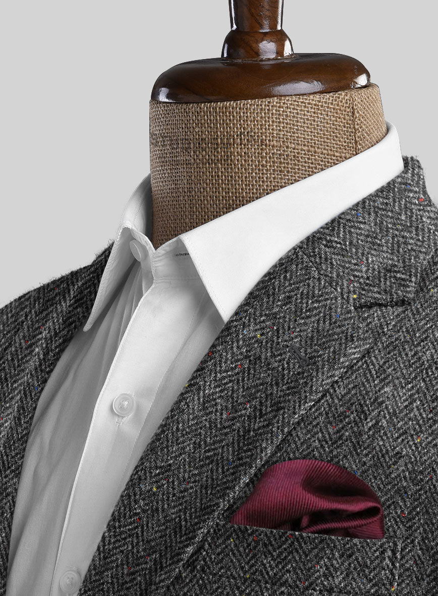 Harris Tweed Charcoal Chevron Jacket - StudioSuits