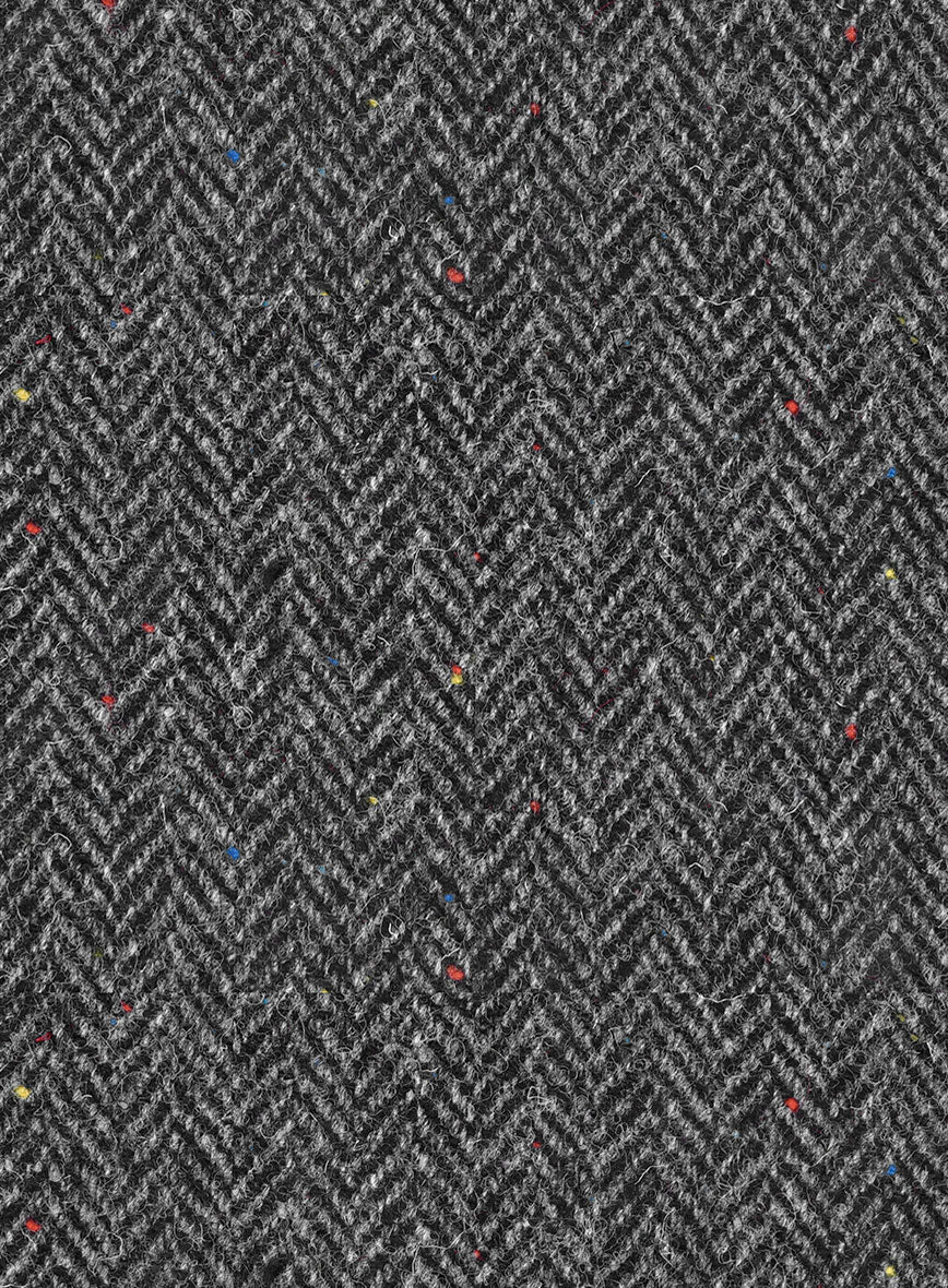 Harris Tweed Charcoal Chevron Jacket - StudioSuits