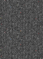 Harris Tweed Charcoal Chevron Pants - StudioSuits