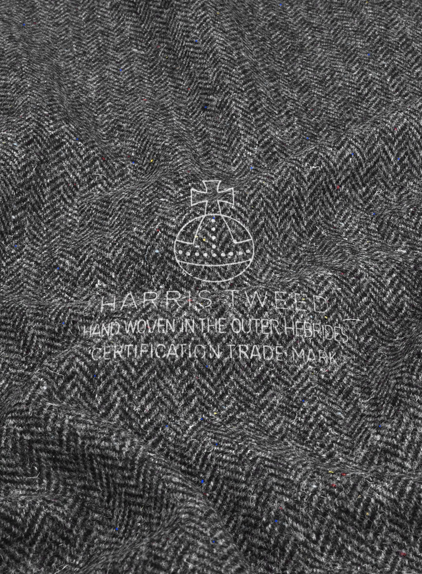 Harris Tweed Charcoal Chevron Pants - StudioSuits