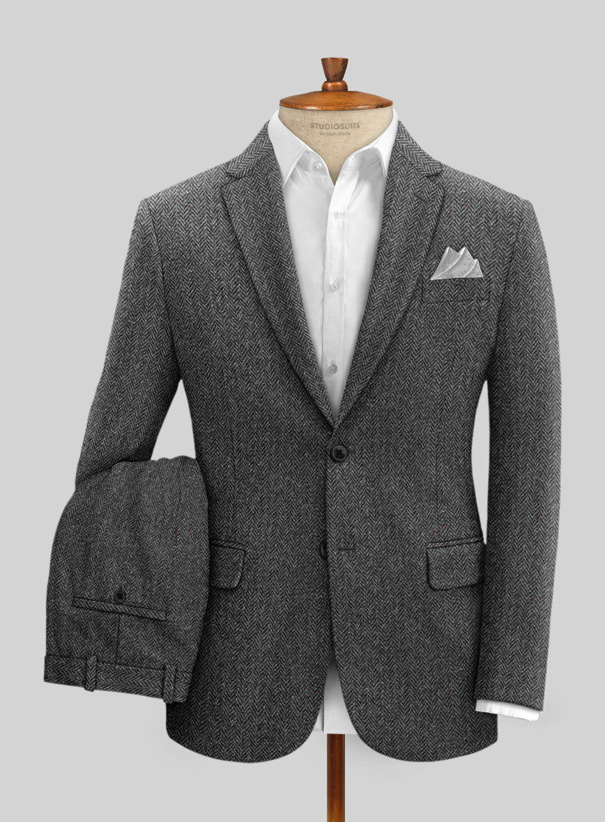 Harris Tweed Charcoal Chevron Suit – StudioSuits