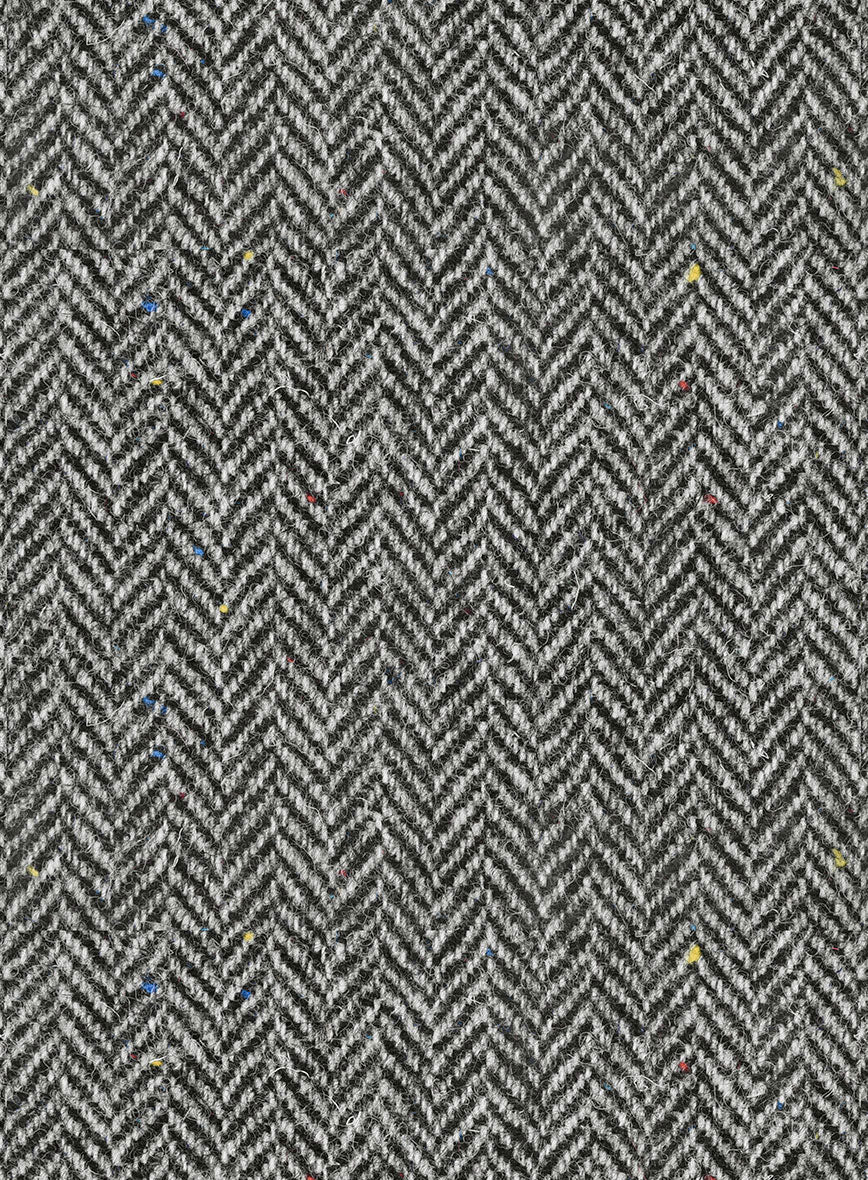 Harris Tweed Gray Chevron GQ Overcoat - StudioSuits