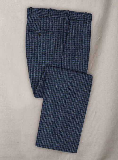 Harris Tweed Houndstooth Blue Pants - StudioSuits