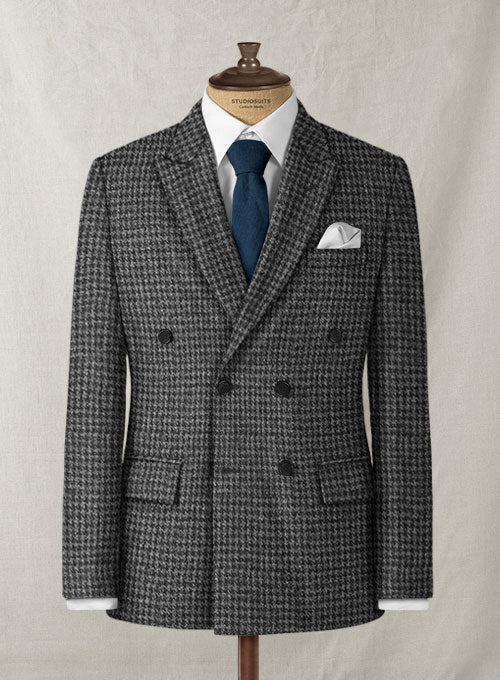 Harris Tweed Houndstooth Dark Gray Suit - StudioSuits