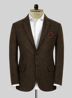 Harris Tweed Melange Dark Brown Jacket - StudioSuits