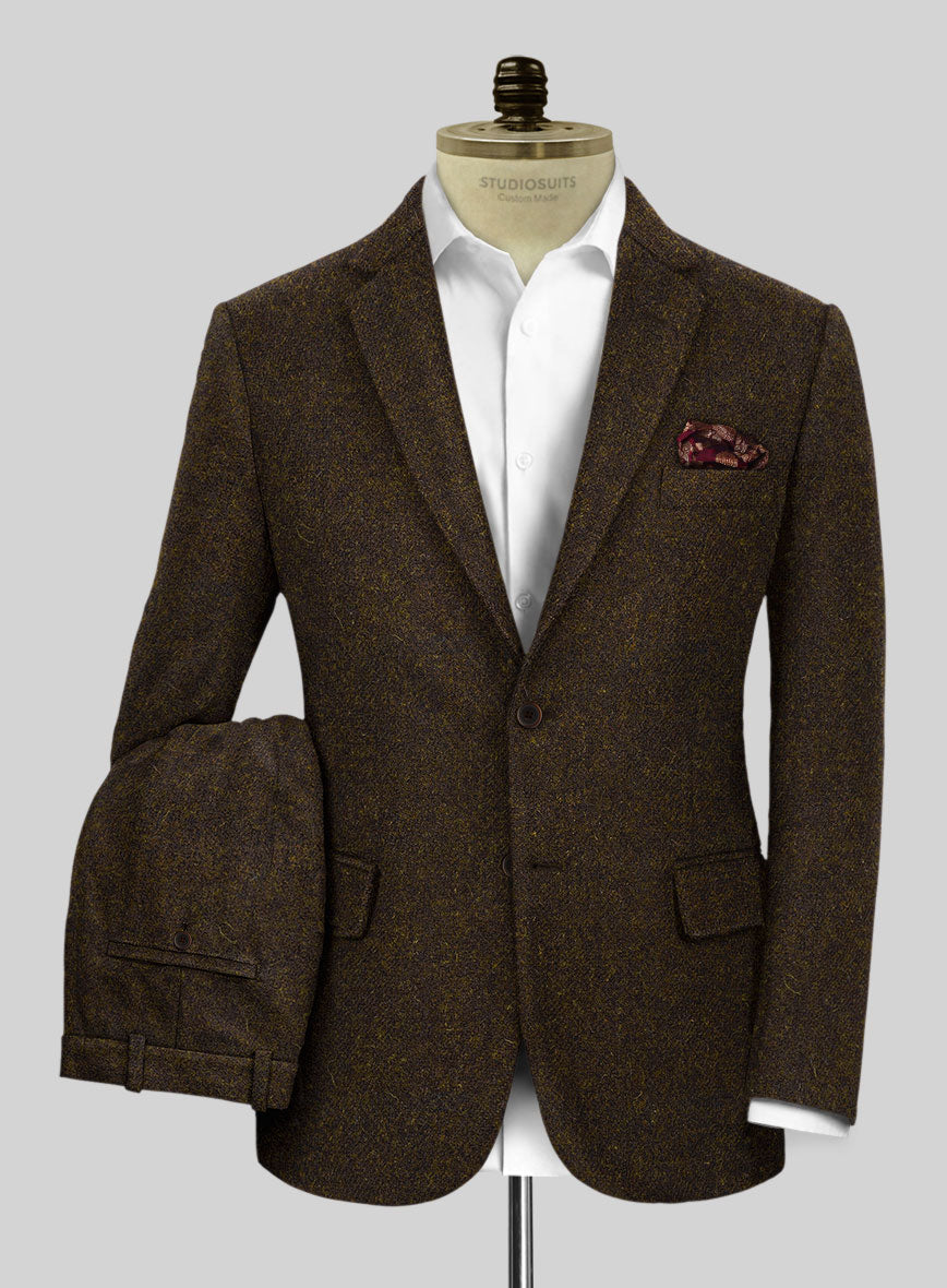 Harris Tweed Melange Dark Brown Suit - StudioSuits