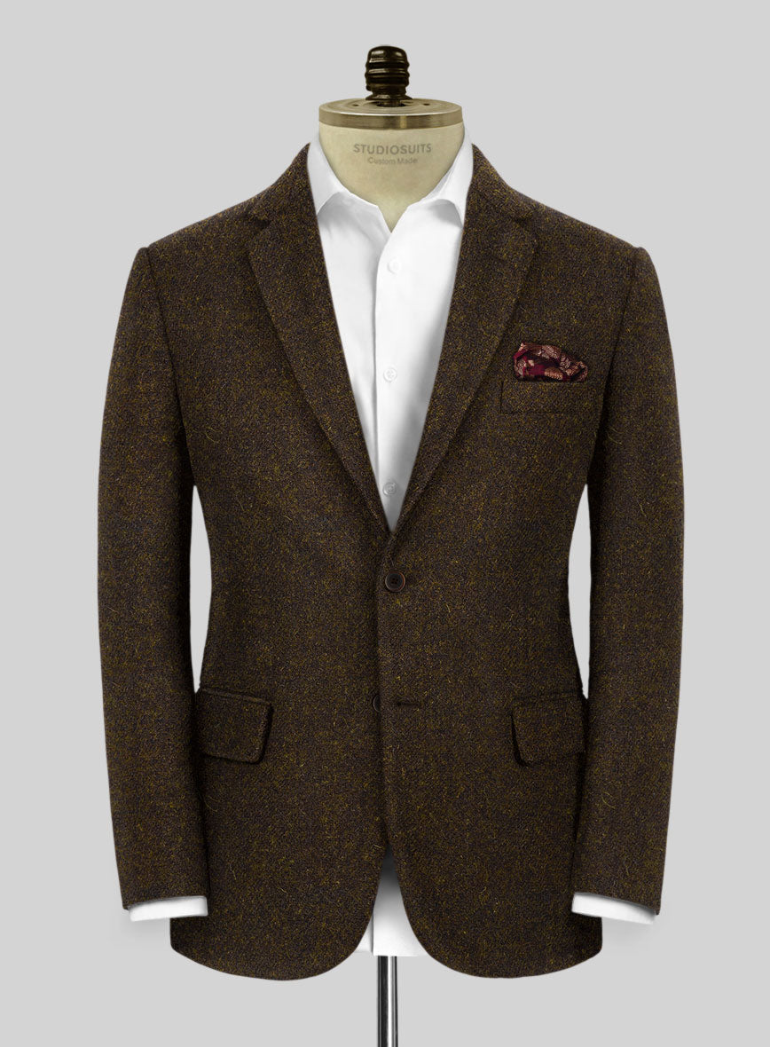 Harris Tweed Melange Dark Brown Suit - StudioSuits
