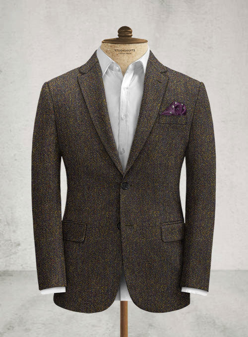 Harris Tweed Melange Brown Jacket - StudioSuits