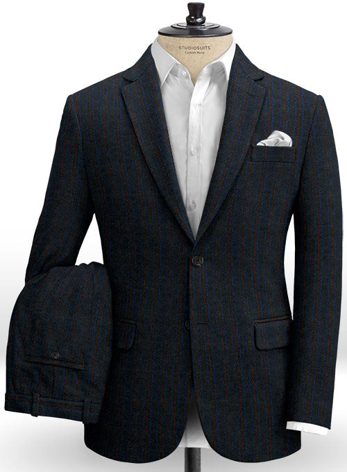 Harris Tweed Midnight Stripe Suit - StudioSuits