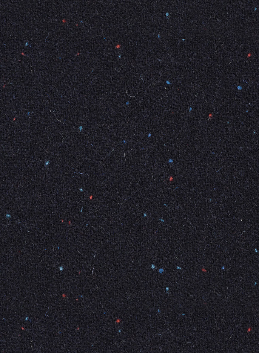 Harris Tweed Navy Speckled Pea Coat - StudioSuits