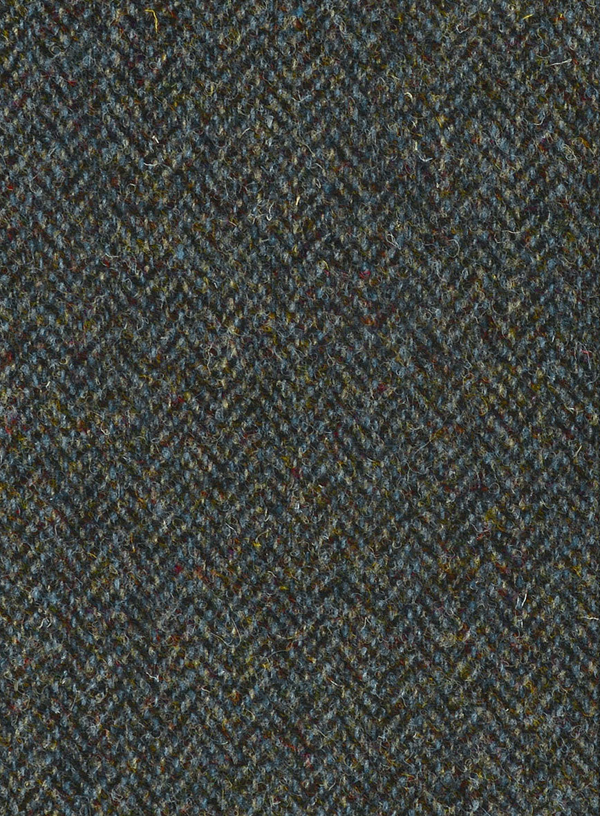 Harris Tweed Ridge Blue Herringbone GQ Overcoat - StudioSuits