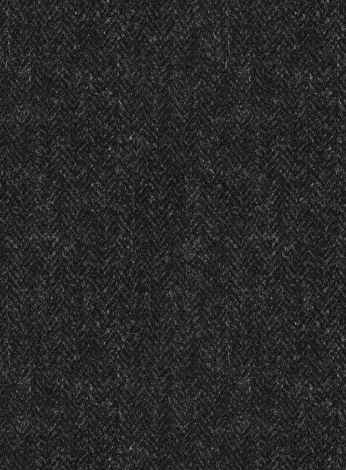 Harris Tweed Royal Charcoal Pea Coat - StudioSuits