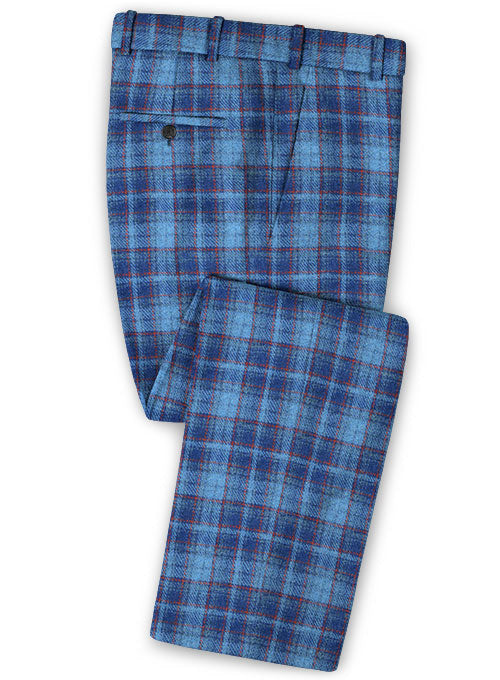 Harris Tweed Tartan Blue Pants - StudioSuits