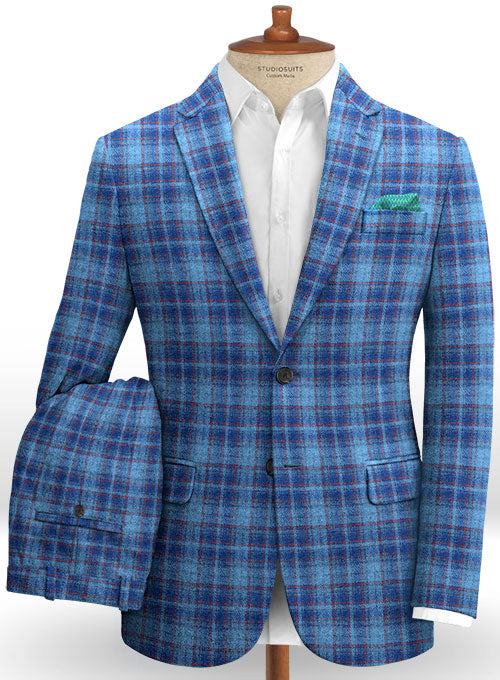 Harris Tweed Tartan Blue Suit - StudioSuits