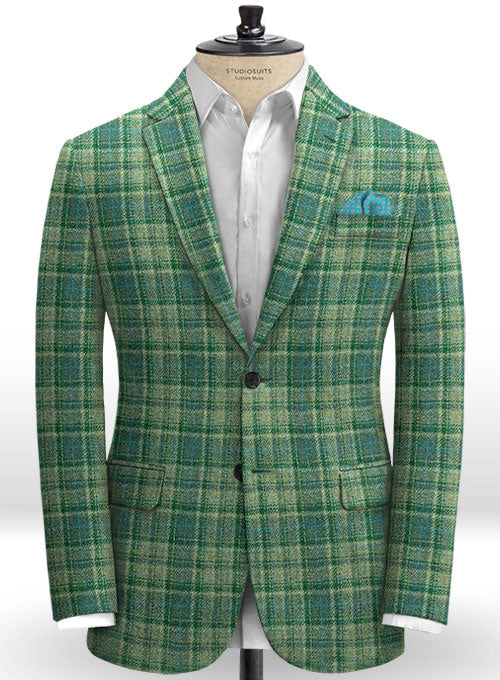 Harris Tweed Tartan Green Jacket - StudioSuits