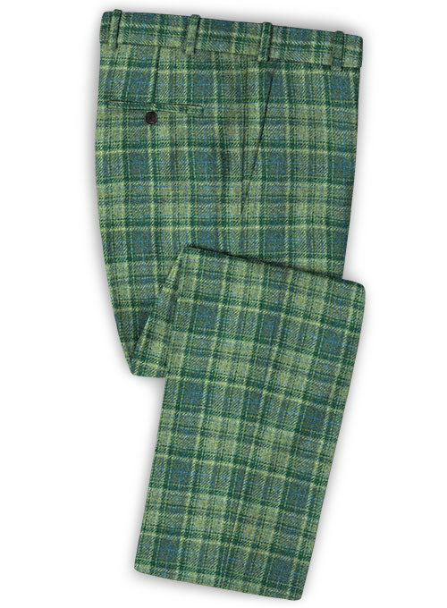 Harris Tweed Tartan Green Pants - StudioSuits
