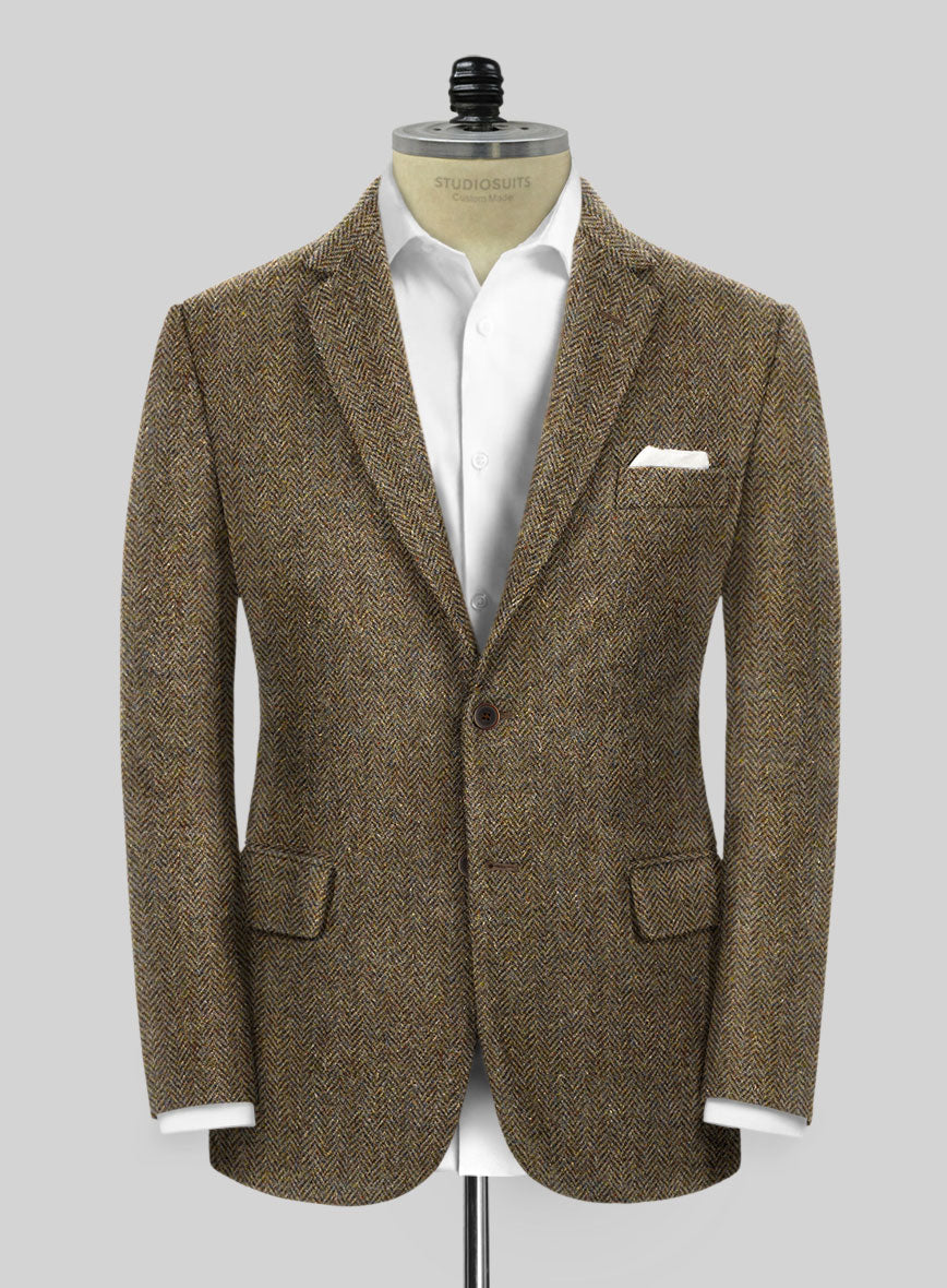 Harris Tweed Hebridean Brown Herringbone Jacket – StudioSuits