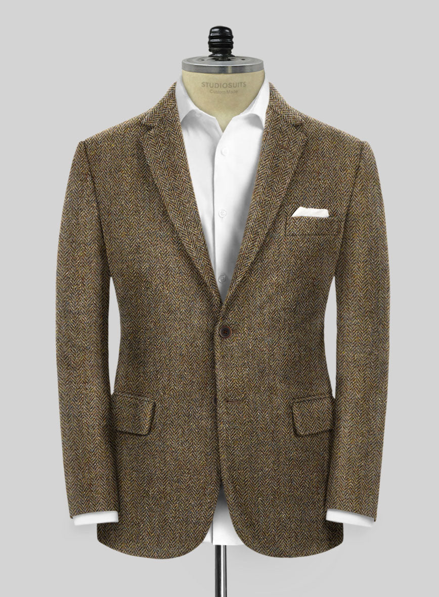 Harris Tweed Hebridean Brown Herringbone Suit - StudioSuits
