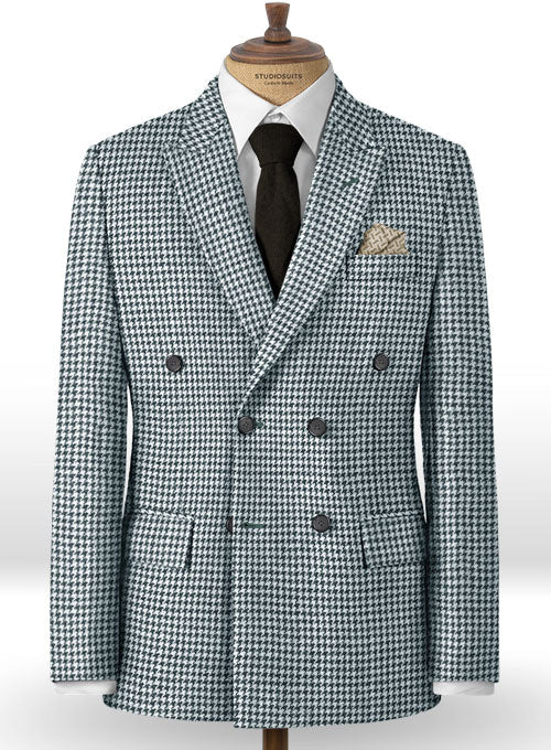 Harris Tweed Houndstooth Indi Blue Jacket - StudioSuits