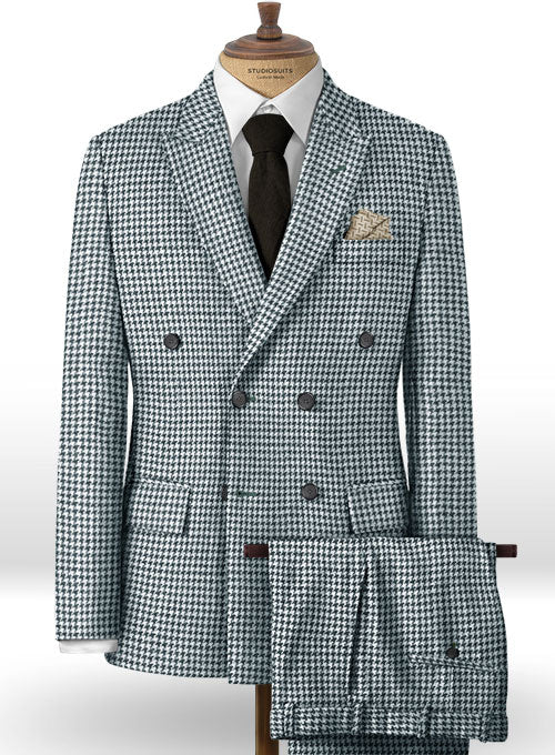 Harris Tweed Houndstooth Indi Blue Suit - StudioSuits