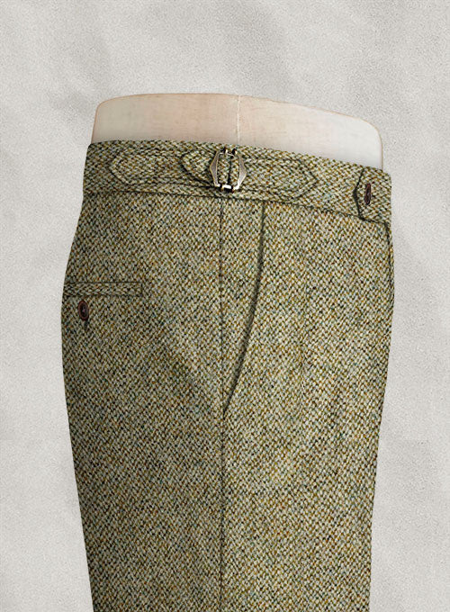 Harris Tweed Barley Brown Highland Trousers - StudioSuits