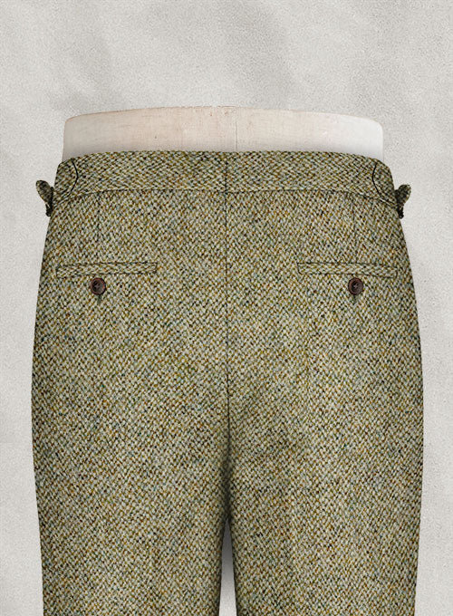 Harris Tweed Barley Brown Highland Trousers - StudioSuits