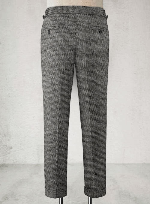 Harris Tweed Barley Gray Highland Trousers - StudioSuits