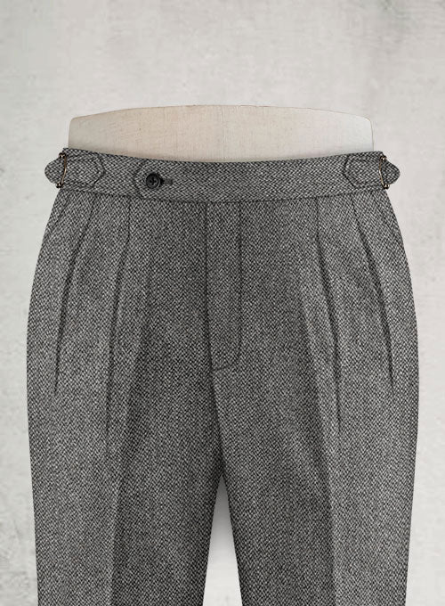 Harris Tweed Barley Gray Highland Trousers - StudioSuits