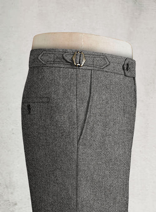 Harris Tweed Barley Gray Highland Trousers - StudioSuits