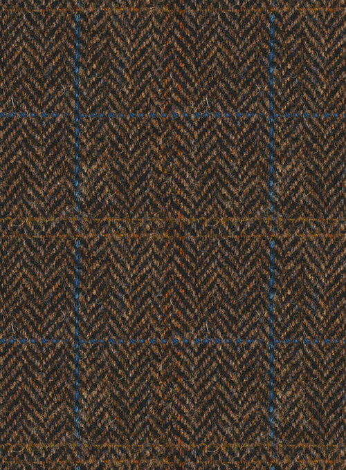 Harris Tweed Country Dark Brown Pea Coat - StudioSuits