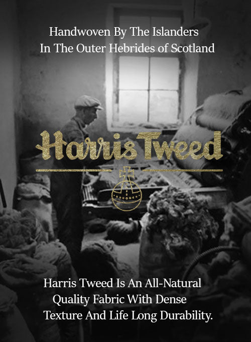 Harris Tweed Dark Blue Herringbone Highland Trousers - StudioSuits