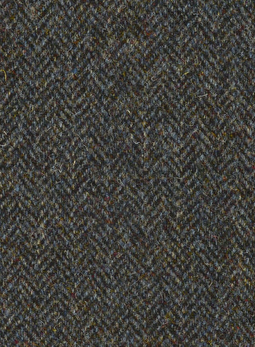 Harris Tweed Ridge Blue Herringbone Pea Coat - StudioSuits