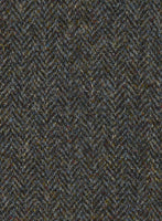 Harris Tweed Ridge Blue Herringbone Pea Coat - StudioSuits