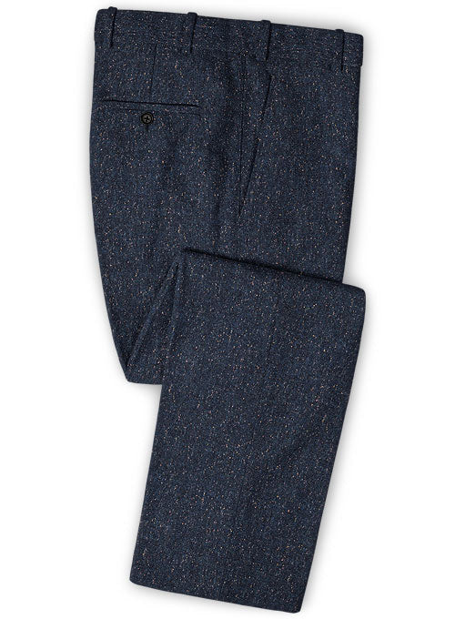 Haute Blue Flecks Donegal Tweed Pants - StudioSuits