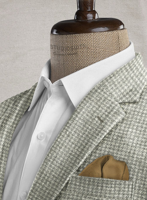 Houndstooth Light Gray Tweed Suit - StudioSuits