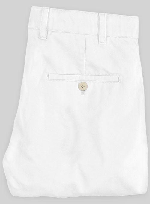 Washed Heavy White Chino Pants - StudioSuits