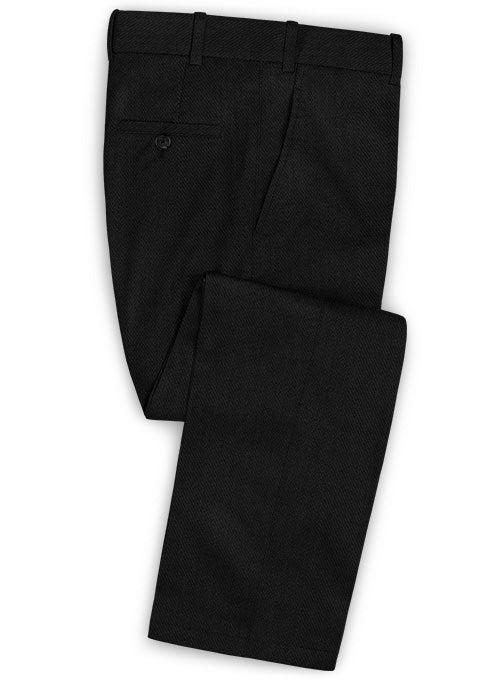 Heavy Knit Black Stretch Chino Pants - StudioSuits