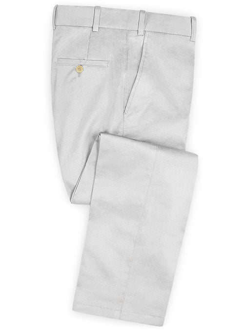 Heavy Light Gray Chino Pants - StudioSuits